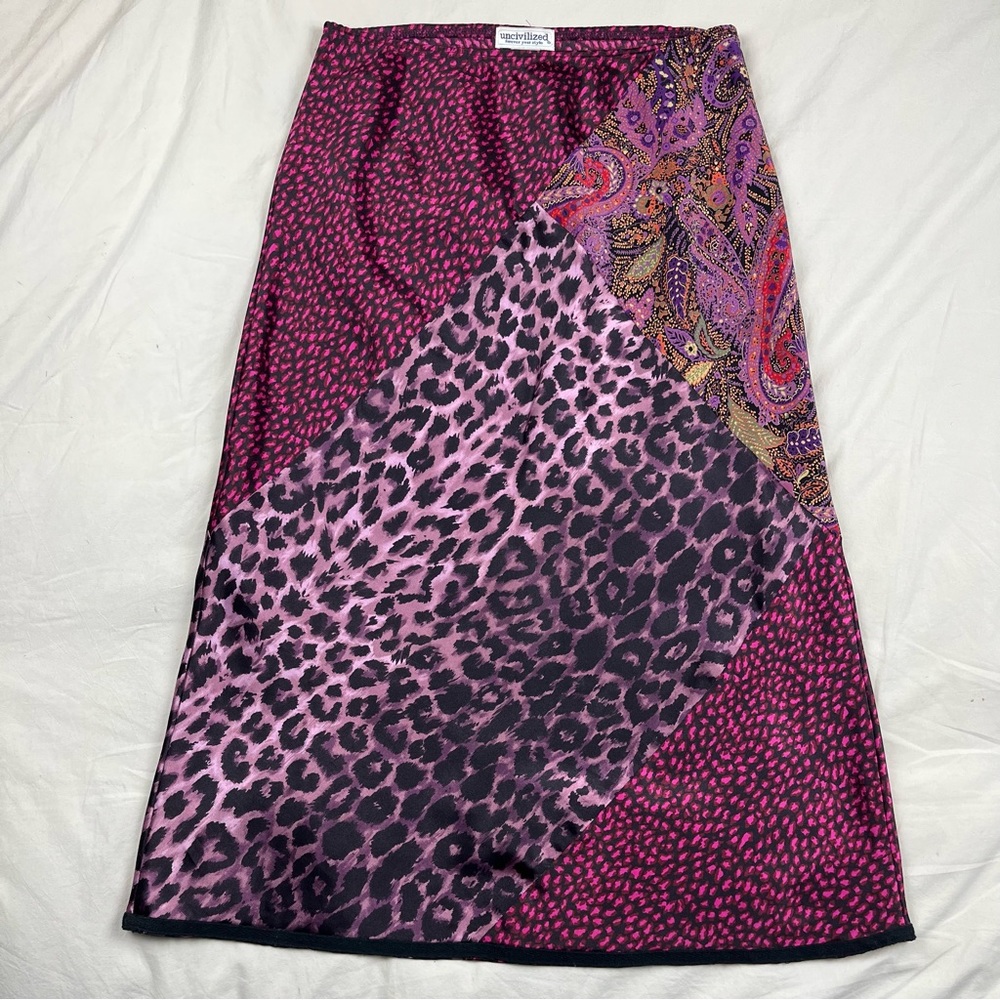 Y2K Patchwork Midi Skirt